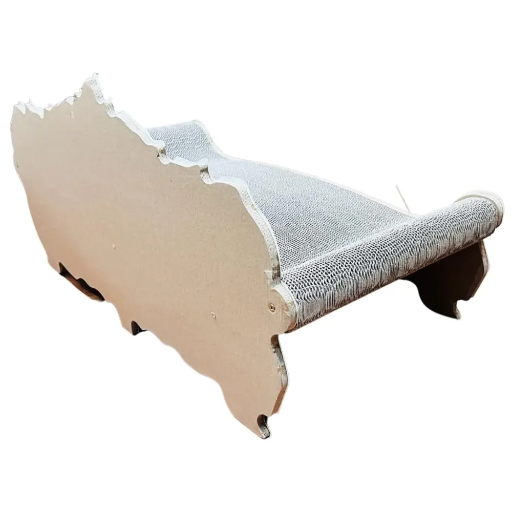 Large Cat Sofa with Toy Made of Scratch Pads Cat Bed Cat Box Chair Cat Ball Toy Size - 75 x 38 x 37 Cm