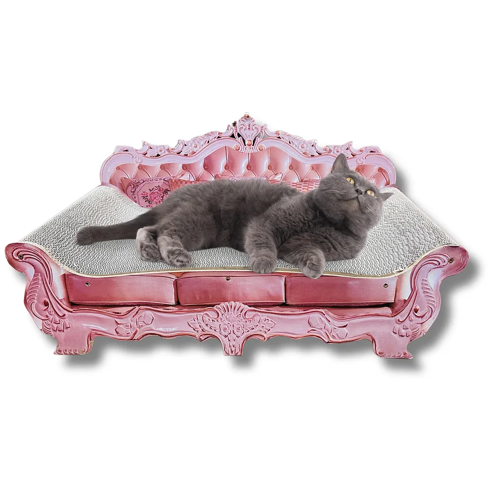 Large Cat Sofa Scratch Pads Pet Bed Chair Ball Toy 75 x 38 x 37 cm
