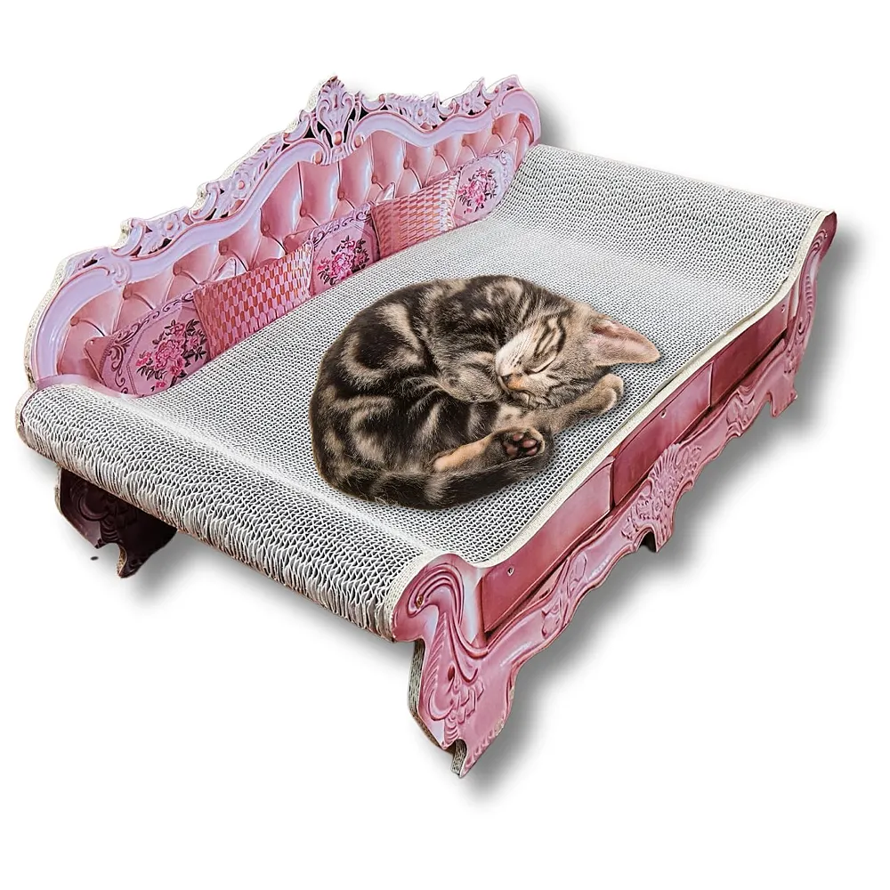 Large Cat Sofa Scratch Pads Pet Bed Chair Ball Toy 75 x 38 x 37 cm