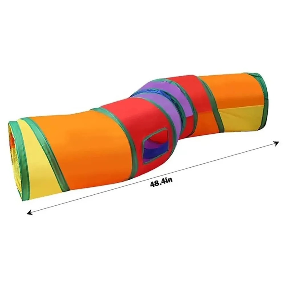 Cat 2 Way Tunnel Cat Toy Indoor Outdoor Kitty Puppy Puzzle Exercise Hiding Training Toy Pet Tube Collapsible Play Toy - 122 CM