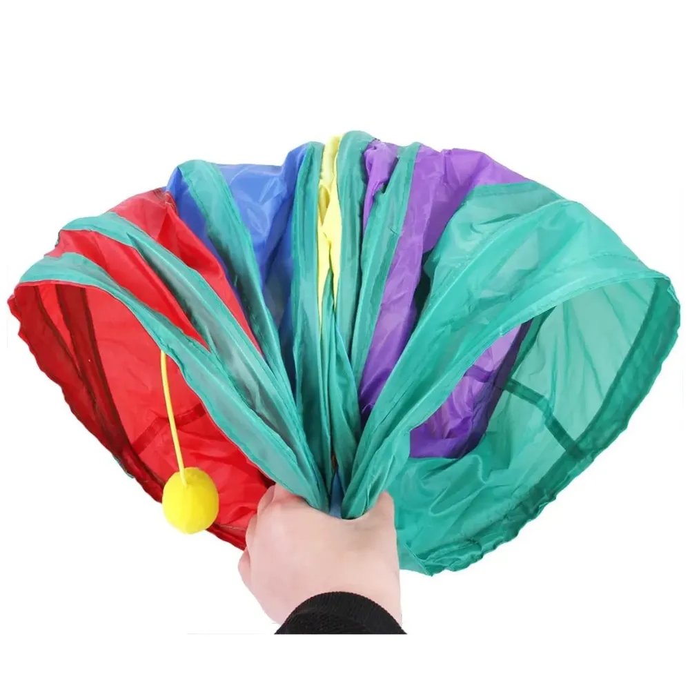 Cat 3 Way Tunnel Indoor/Outdoor Kitty/Puppy Puzzle/Exercise/Hiding Training Toy - Pet Tube Collapsible Play - 80 X 30 X 25 CM