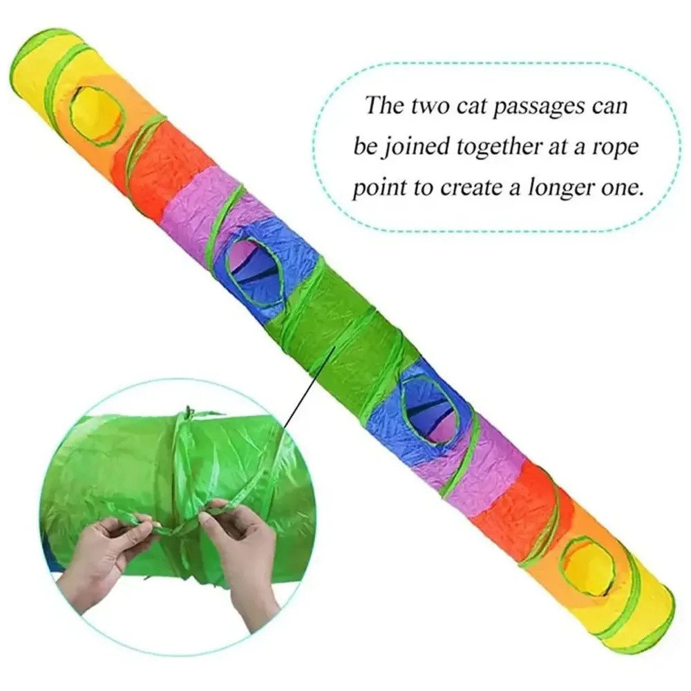 Cat Tunnel Combo 3 Way and 2 Way Tunnel Cat Toy Indoor/Outdoor Kitty/Puppy Puzzle/Exercise/Hiding Training Toy Pet Tube Collapsible Play Toy