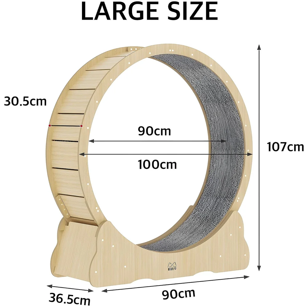 Large Cat Exercise and Running Wheel 40 Inch for Indoor, Sturdy Cat Treadmill Wheel with Locking Mechanism，Stable & Quiet Running for Cat's Healthy 100 Cm Diameter (40 Inch)
