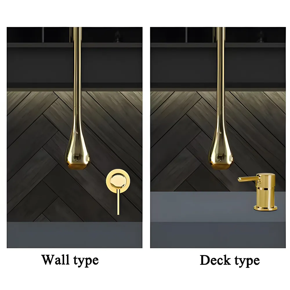 Gold Ceiling Mounted Faucet Basin Mixer Tap 160 cm Hot and Cold