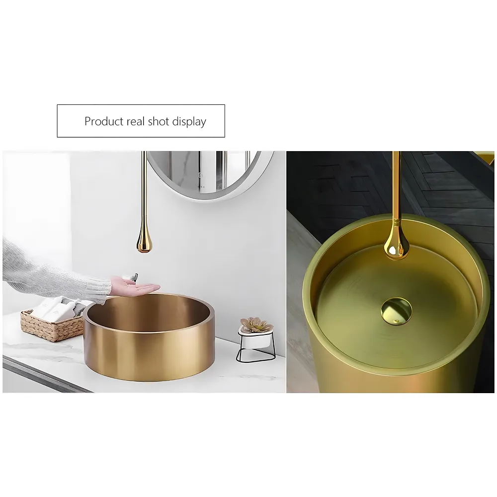 Gold Ceiling Mounted Faucet Basin Mixer Tap 160 cm Hot and Cold