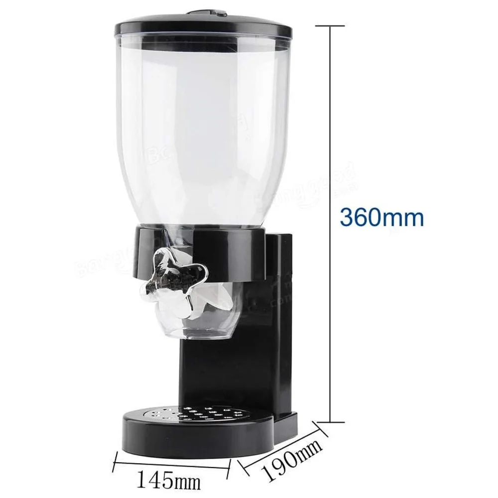 Polyvinyl Chloride Pvc Airtight Kitchen Storage Cereal Food Dispenser, Black Single Jar, 1100 Ml