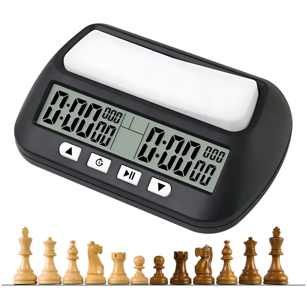 Pro Chess Clock for Professional Board Games Timer Clock Digital Chess Timer Professional for Board Games Timer Delay Basic Bonus Count up and Count Down Black