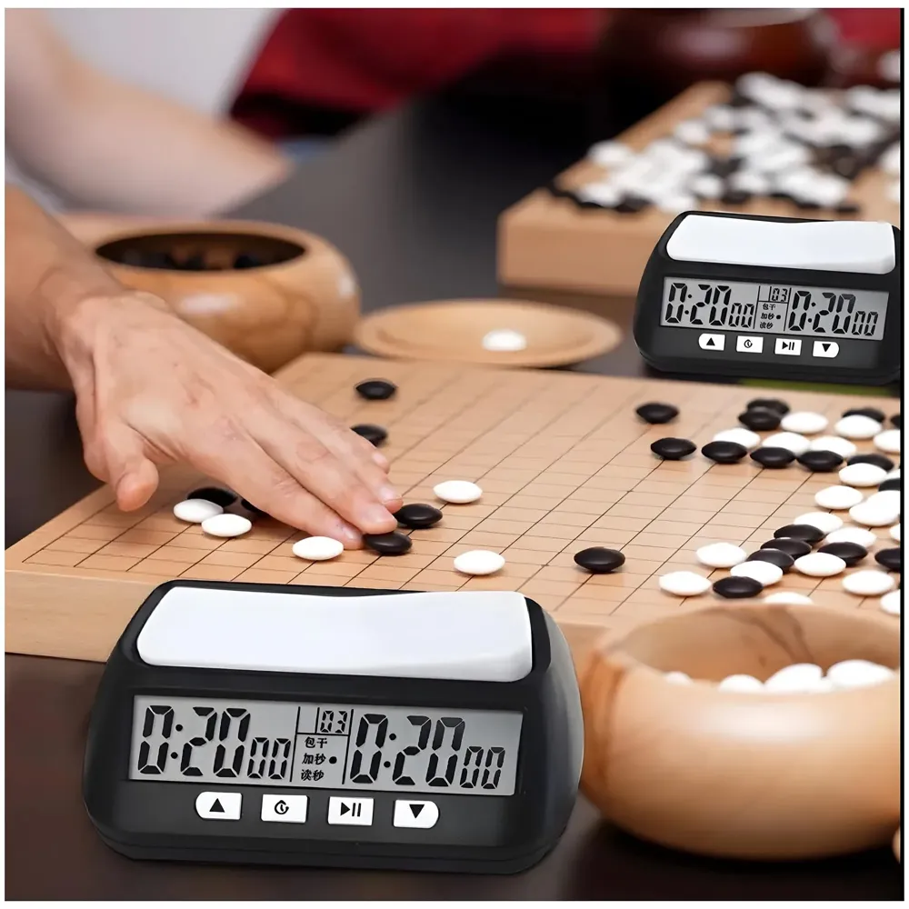 Pro Chess Clock for Professional Board Games Timer Clock Digital Chess Timer Professional for Board Games Timer Delay Basic Bonus Count up and Count Down Black