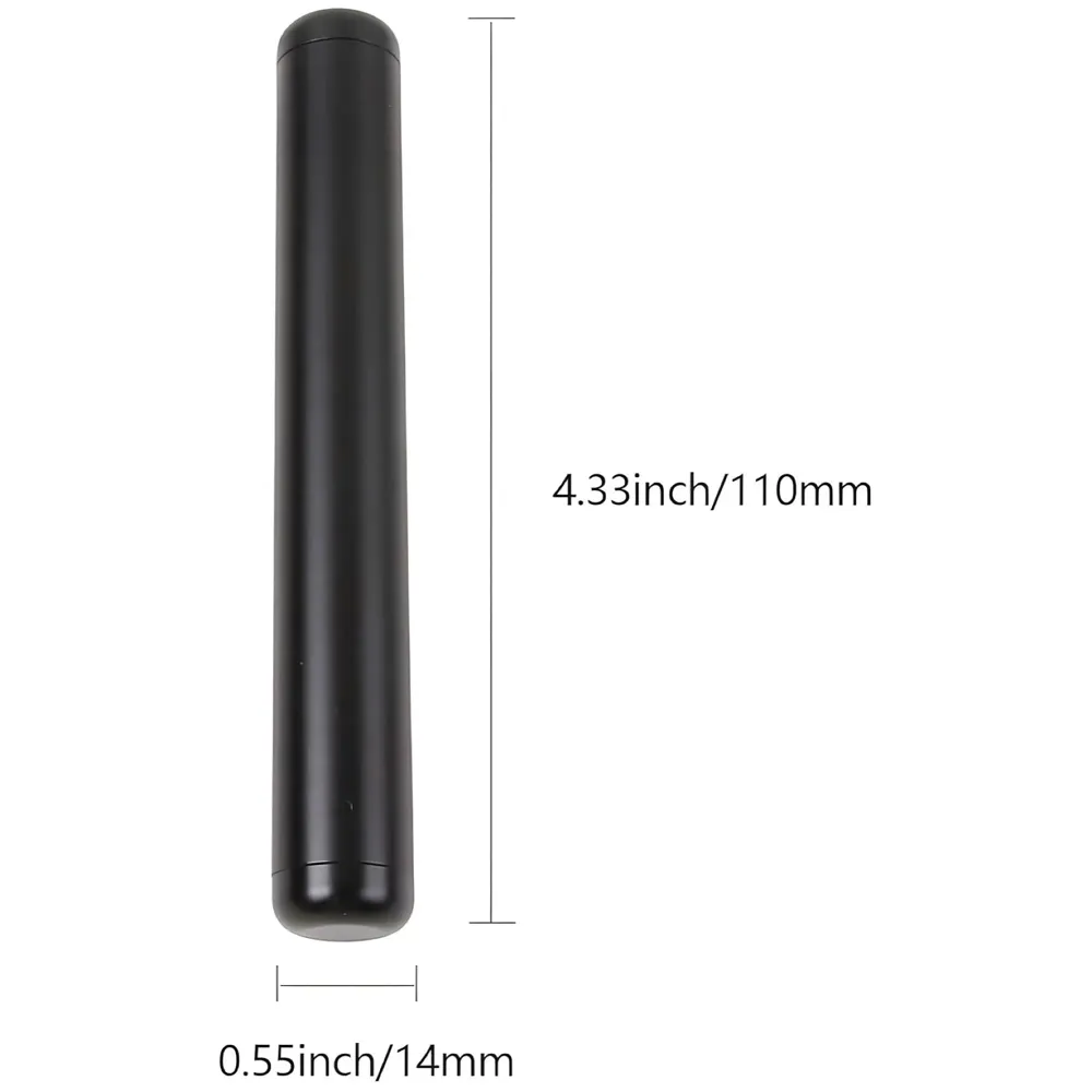 Metal Doob Tubes Smell Proof, King Size Cone Holder Airtight Hard Tube, 110mm Smoking Rolling Cigar Tube with Lids, Storage Holder for Cone Cigar and Doob - Black Aluminium