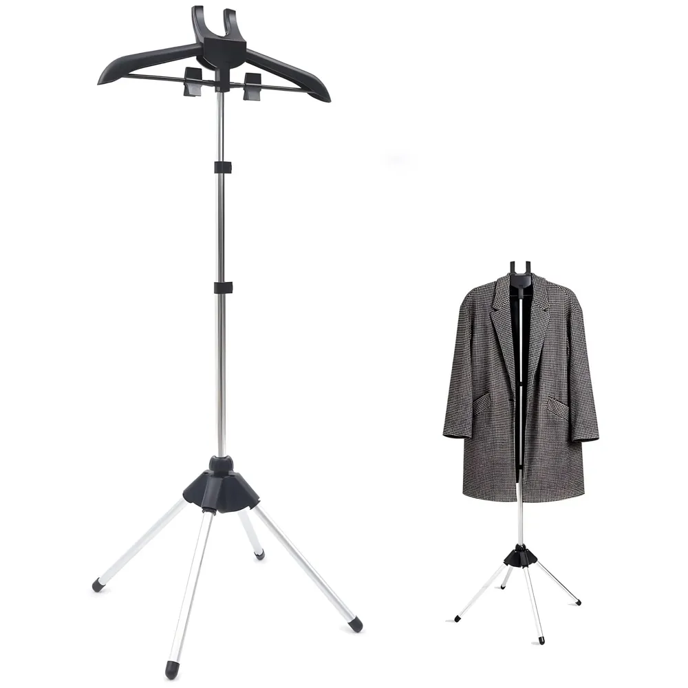 Clothes Display Stand Hanger Rack For Shops Retailers, Steam Iron Stand Adjustable 3-Height Tripod Foldable Clothing Rack For Air Drying, Ironing & Storage., 430 x 20 x 860 mm