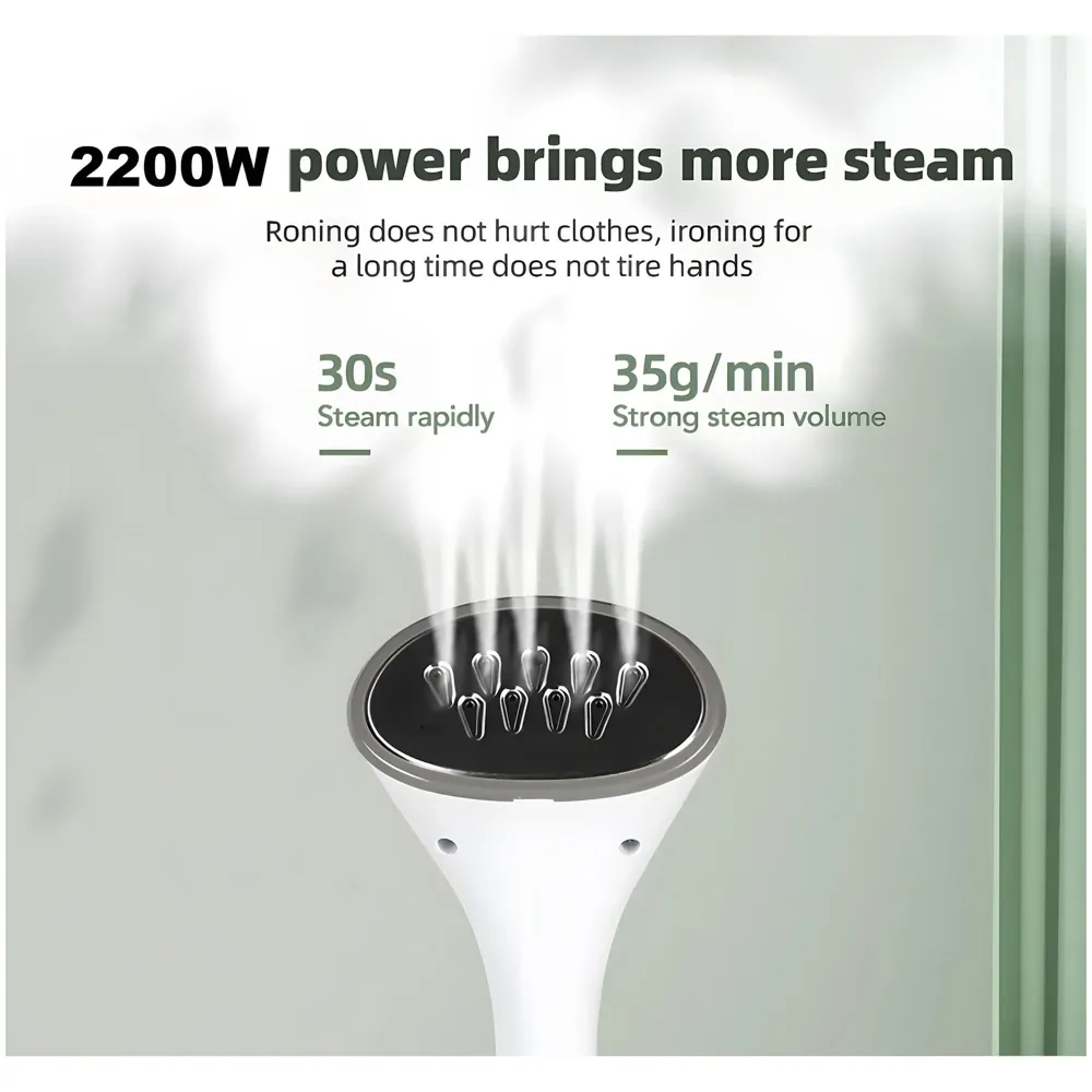 2200W Standing Garment Steamer, 10 Modes Advanced Clothes Steamer For Wrinkle-Free Clothes - Fast Heat-Up, Portable, And Efficient For Home And Professionals, Steam Iron. Blue White