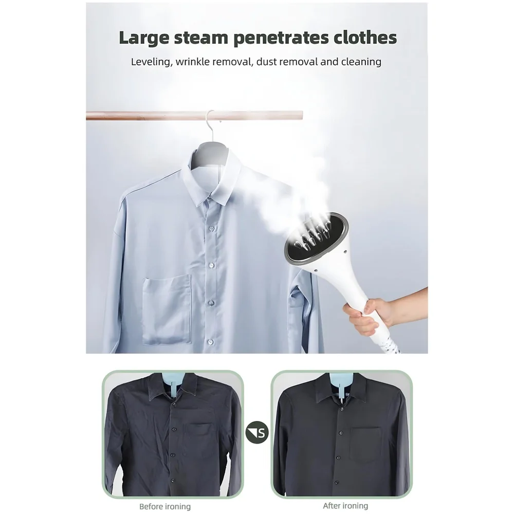 Standing Garment Steamer 2000 Watts Advanced Steamer For Wrinkle-Free Clothes - Fast Heat-Up, Portable, And Efficient For Home And Professional Steam Iron Wheels For All Types Of Clothes
