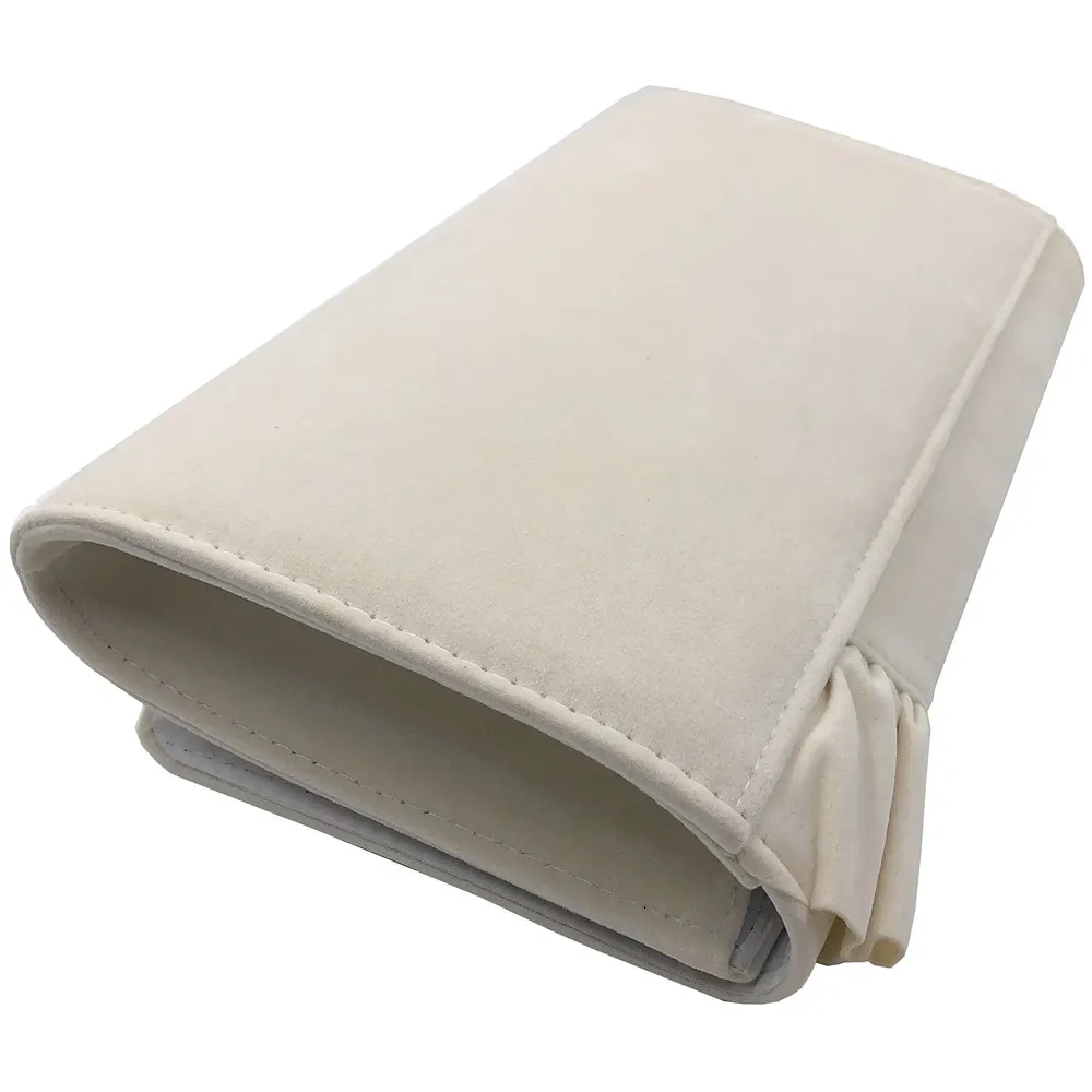 Women's Felt Elegant Clutch Bag with Adjustable Shoulder Chain and Smooth Inner Satin (28 cm X 18 cm, Cream)