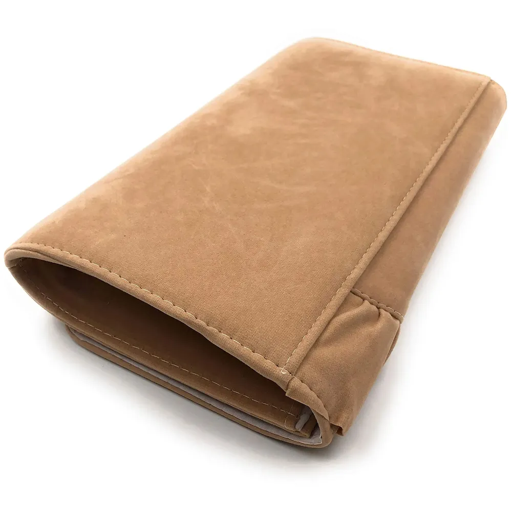 ELEGANT PREMIUM EVENING CLUTCH BAG WITH ADJUSTABLE SHOULDER CHAIN, SNAP CLOSURE & SMOOTH INNER SATIN (28 CMS x 18 CMS) (Tan)