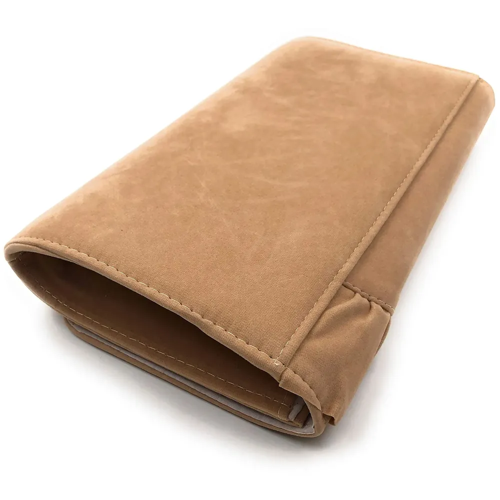 ELEGANT PREMIUM EVENING CLUTCH BAG WITH ADJUSTABLE SHOULDER CHAIN, SNAP CLOSURE & SMOOTH INNER SATIN (28 CMS x 18 CMS) (Tan)