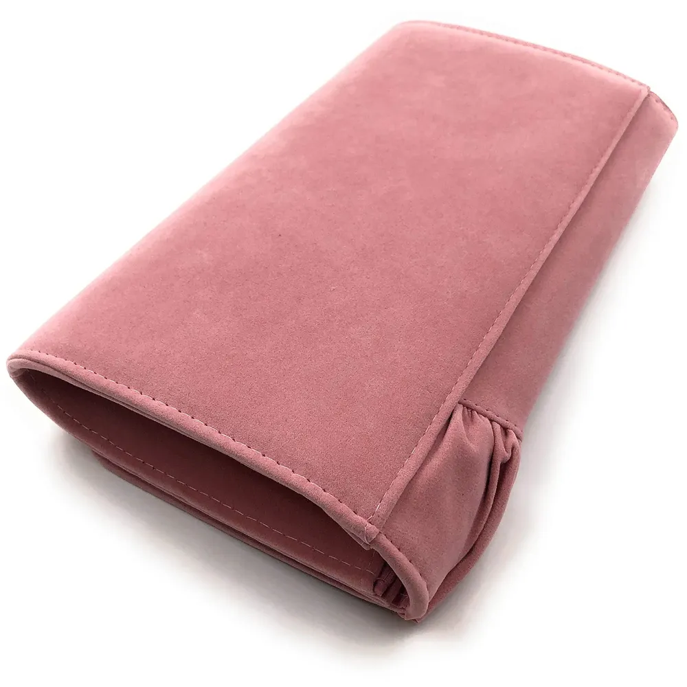 Women's Elegant Premium Clutch Bag with Adjustable Shoulder Chain, Snap Closure and Smooth Inner Satin (Pink, 28 x18 cm)