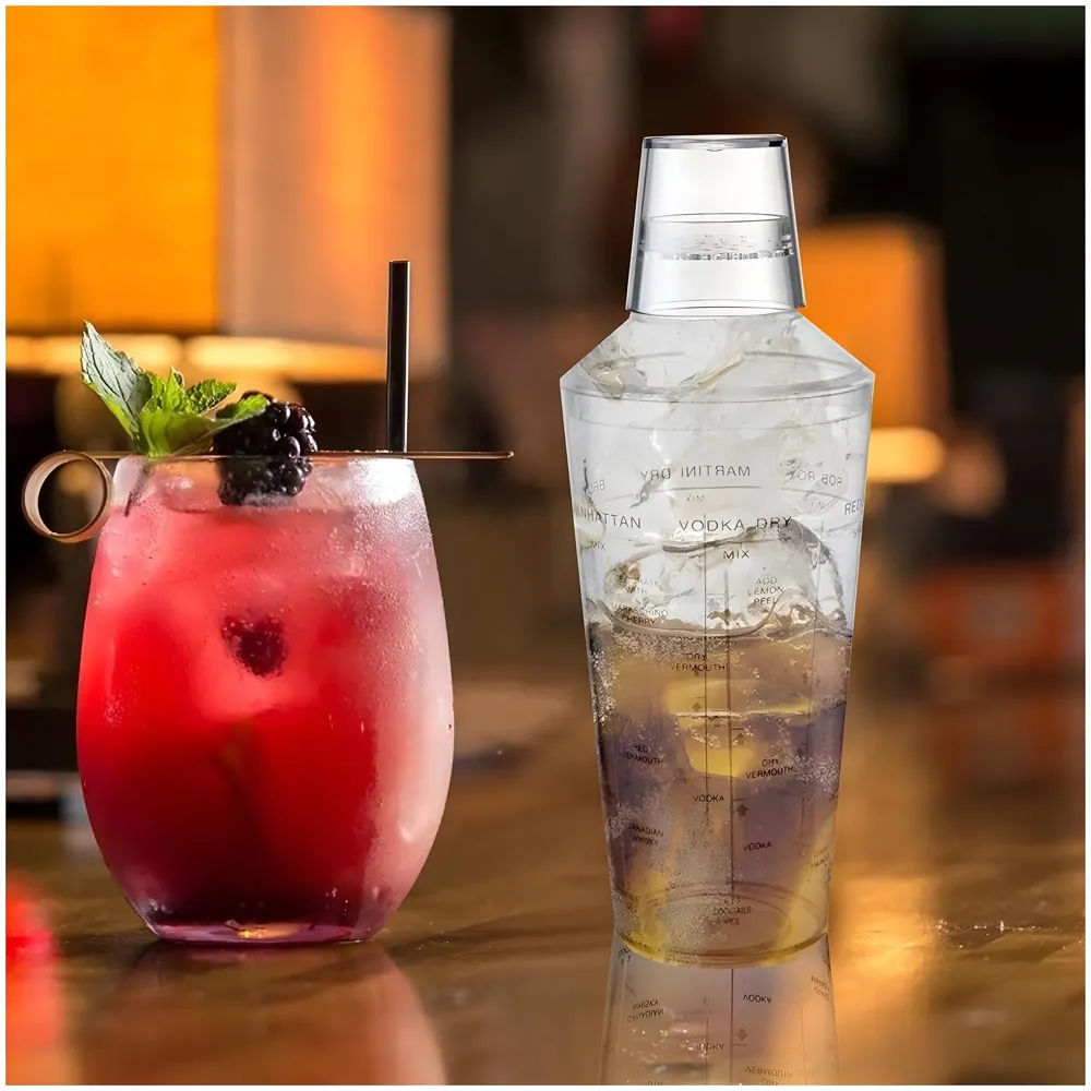 Cocktail Shaker, Cocktail Making, Drink Mixer Wine Beverage Shaker with Scales, Large Capacity for Drinks Bar Accessories Home Use with Recipes Newcomer