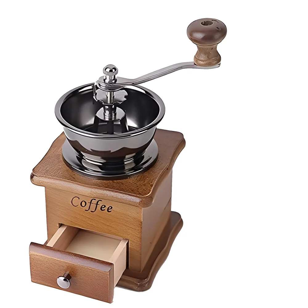 Manual Coffee Grinder Vintage Wooden Bean Mill 16 x 9.5 cm Home