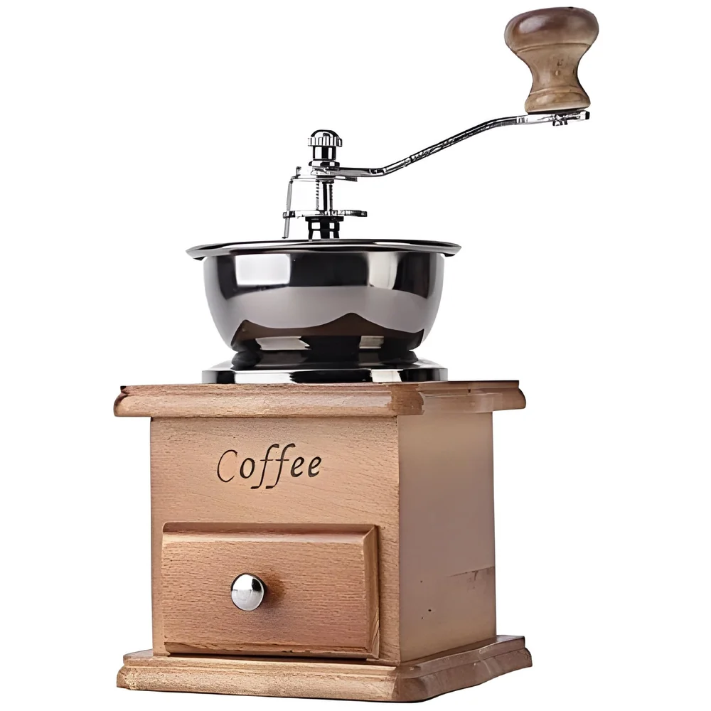 Manual Coffee Grinder Vintage Wooden Bean Mill 16 x 9.5 cm Home