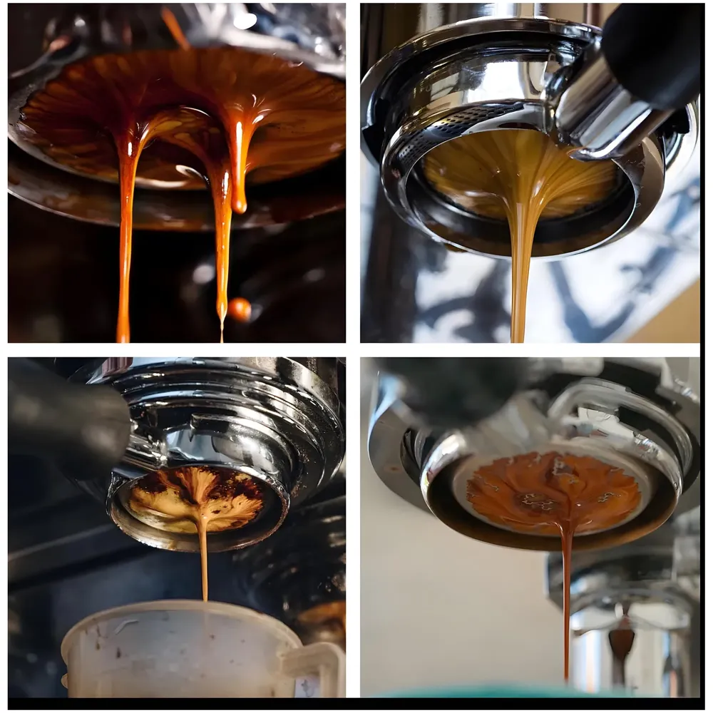 51 mm Coffee Portafilter Bottomless –Steel & Wood Handle, Compatible with Espresso Machines - Crema Enhancement & Precise Extraction - Coffee Extraction Accessories - 21cm x 5.1cm