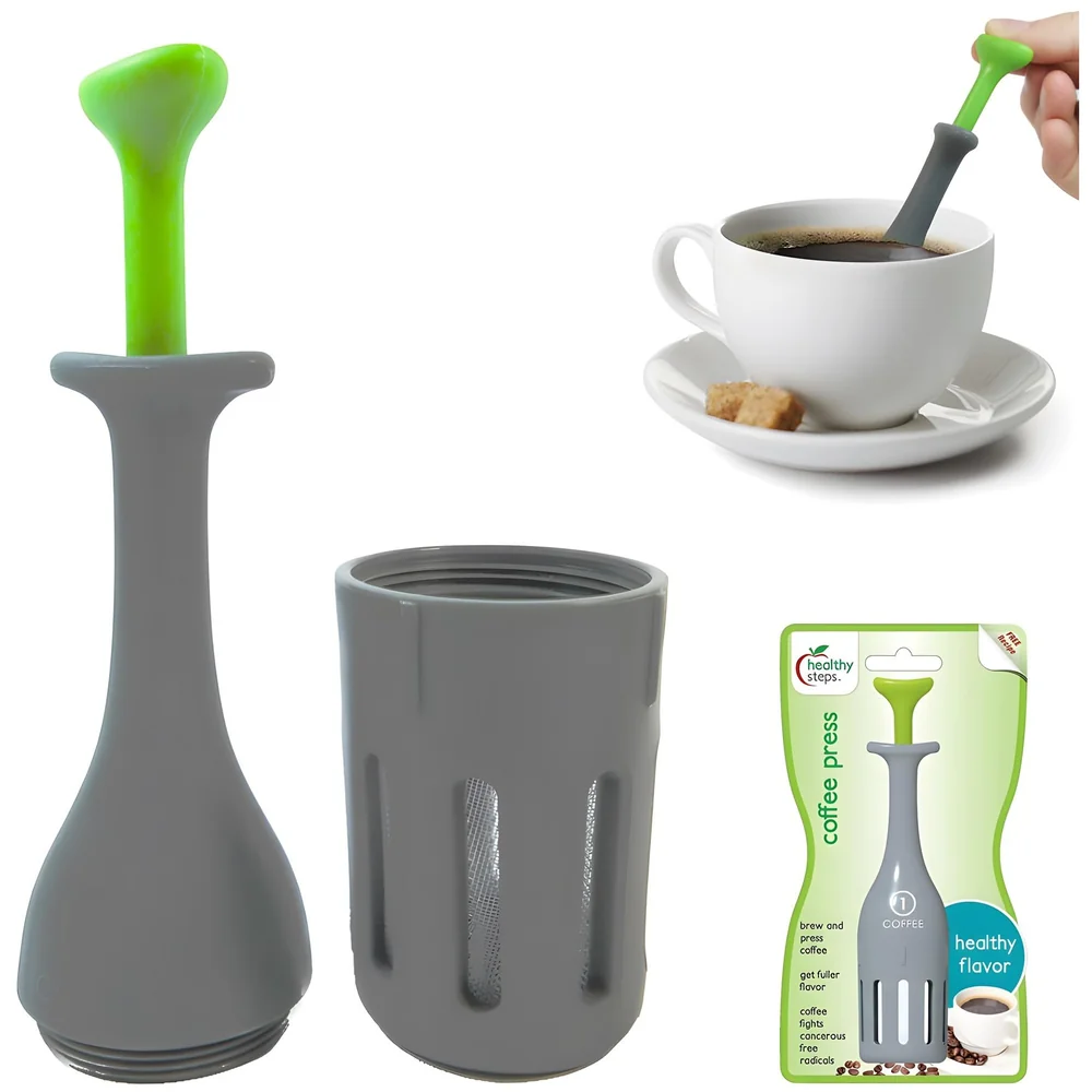 Tea Infuser Coffee Plunger Built in Strainer Reusable Mug Press