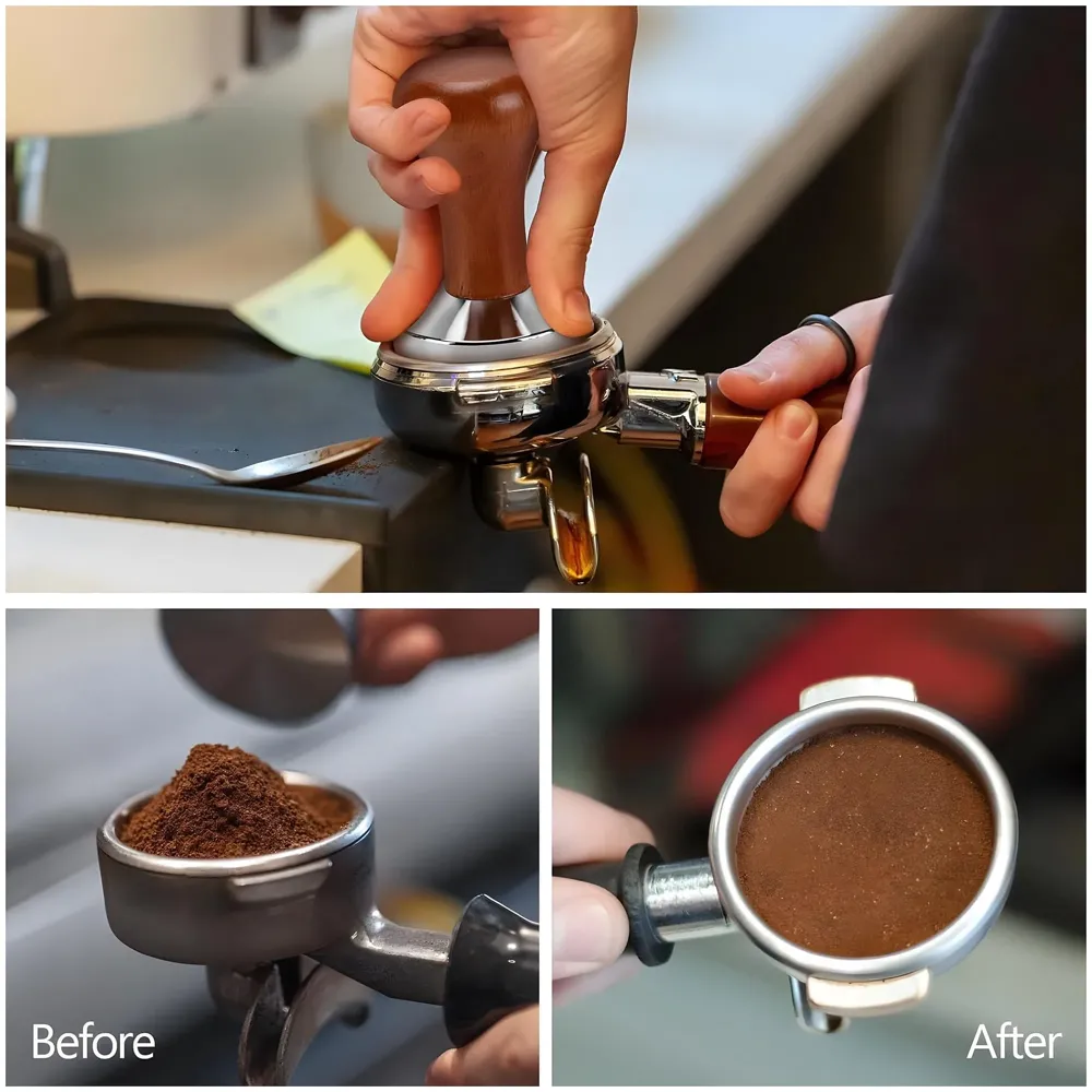 Coffee Tamper – 51 mm, Espresso Tamper, Coffee Bean Press Crema, Barista-Grade Tool for Home & Café, Accessories Coffee Powder Presser - 51 x 90 mm Wooden