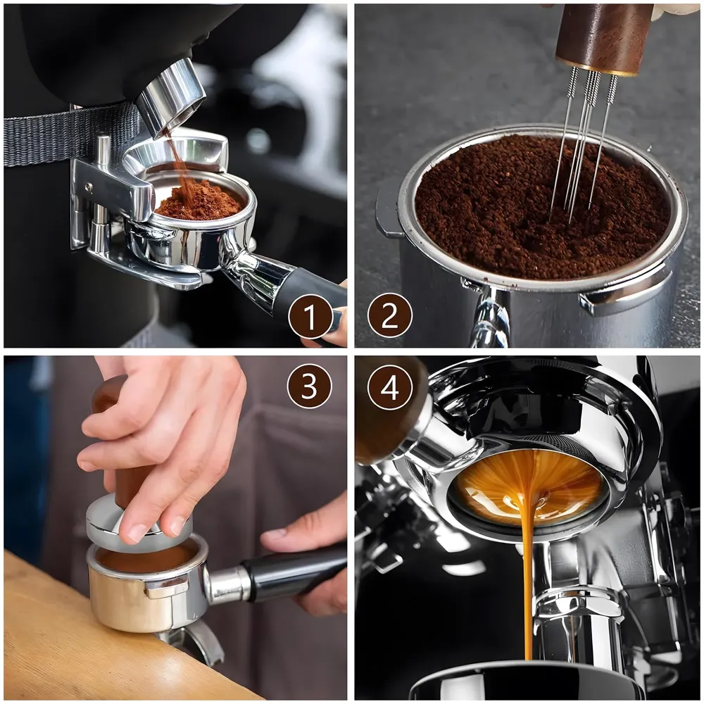 Coffee Tamper – 51 mm, Espresso Tamper, Coffee Bean Press Crema, Barista-Grade Tool for Home & Café, Accessories Coffee Powder Presser - 51 x 90 mm Wooden