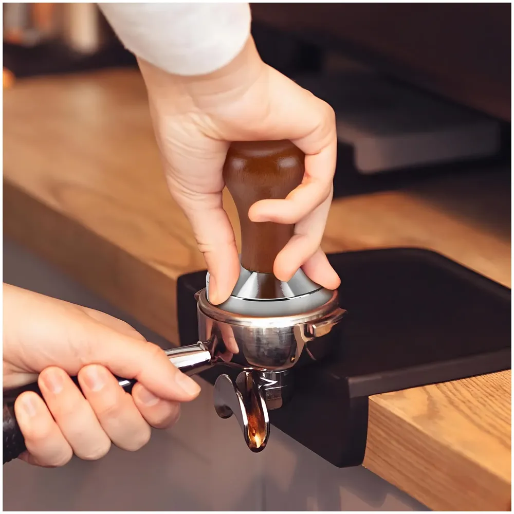 Coffee Tamper – 51 mm, Espresso Tamper, Coffee Bean Press Crema, Barista-Grade Tool for Home & Café, Accessories Coffee Powder Presser - 51 x 90 mm Wooden