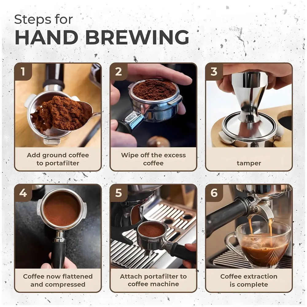 Coffee Tamper – 58 mm, Espresso Tamper, Coffee Bean Press Crema, Barista-Grade Tool for Home & Café, Accessories Coffee Powder Presser - 58 x 80 mm