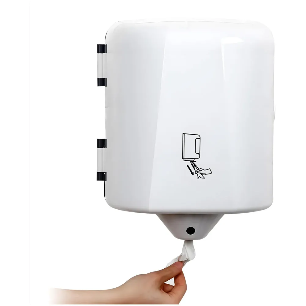 Commercial Toilet Paper Dispenser, Wall Mount ABS 12 Inch Roll Toilet Paper Holder Tissue Dispenser with Lock Key for Malls, Public Toilets, Waterproof, White – 29cm