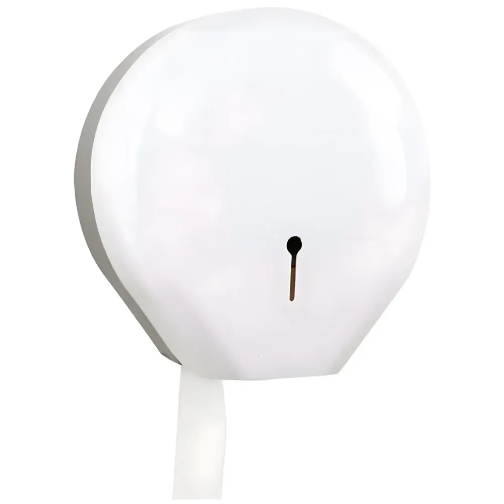 Commercial Toilet Paper Dispenser, Wall Mount ABS 11 Inch Roll Toilet Paper Holder Tissue Dispenser with Lock Key for Malls, Public Toilets, Waterproof, White – 28Cm Round