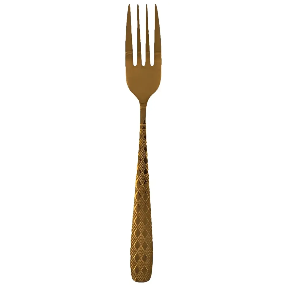 Cutlery Set, Modern Pieces Gold Stainless Steel Flatware for Daily Use, Party, Restaurants (Golden Fork)