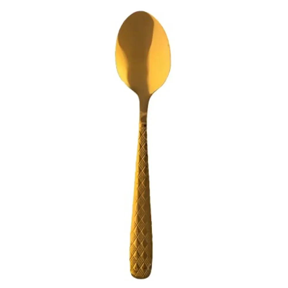 Cutlery Set, Modern Pieces Gold Stainless Steel Flatware for Daily Use, Party, Restaurants (Desert Spoon)