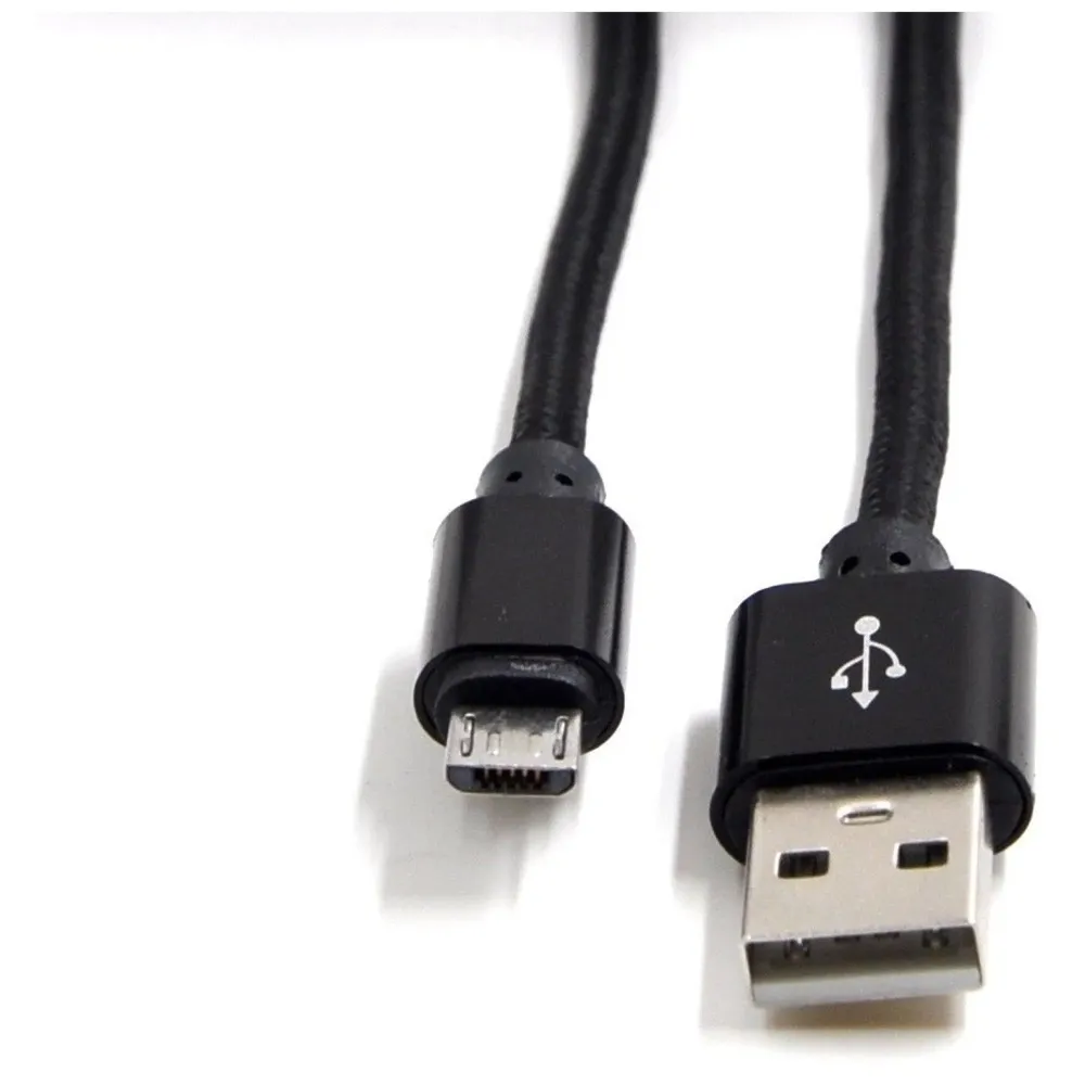 10 Feet Long Braided LAZY CORD ~ For PS4 And Xbox Controllers ~ Charge While Playing Comfortably~ Micro USB (Black)