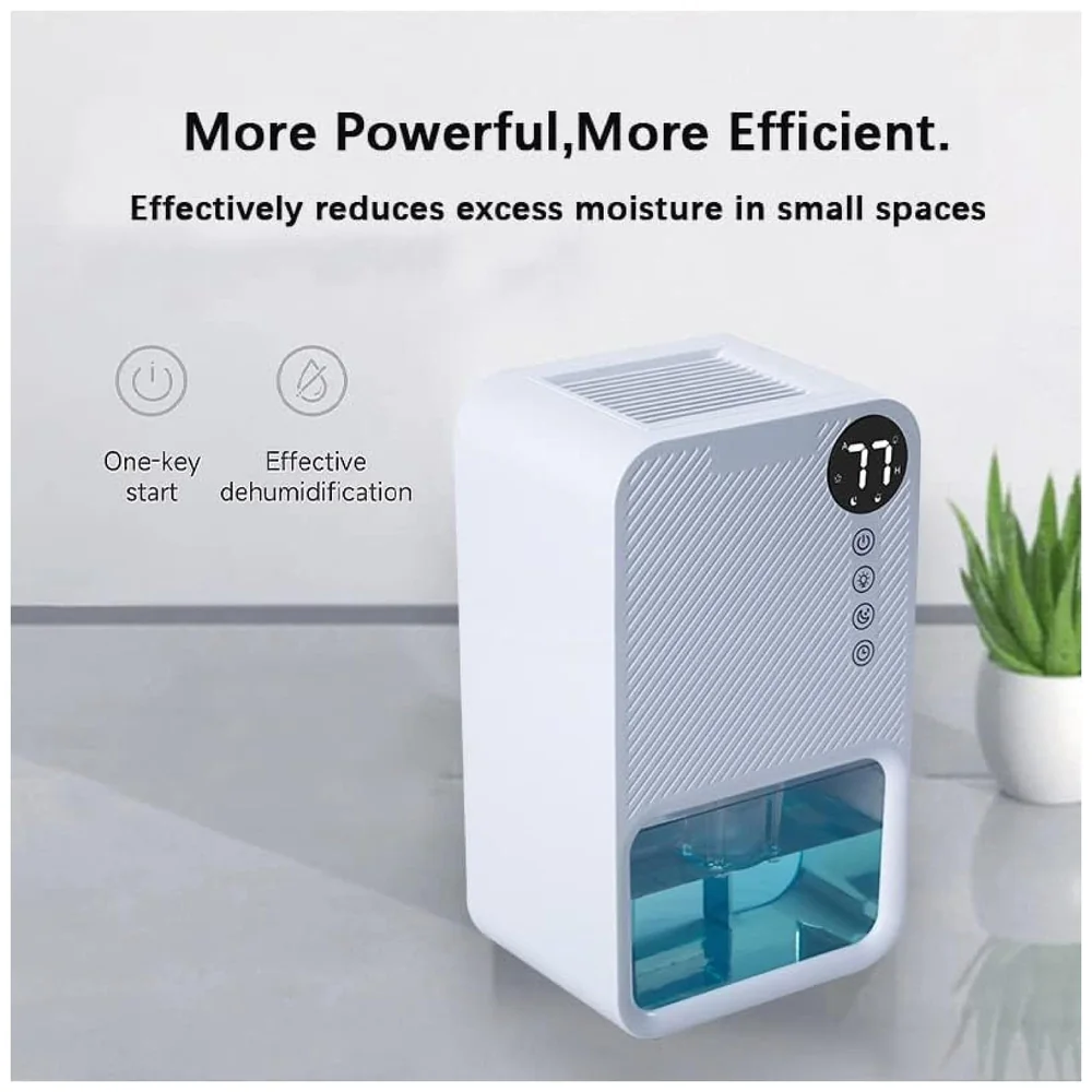 Dehumidifier Electric 1100 ml Tank LCD Small Rooms Office White