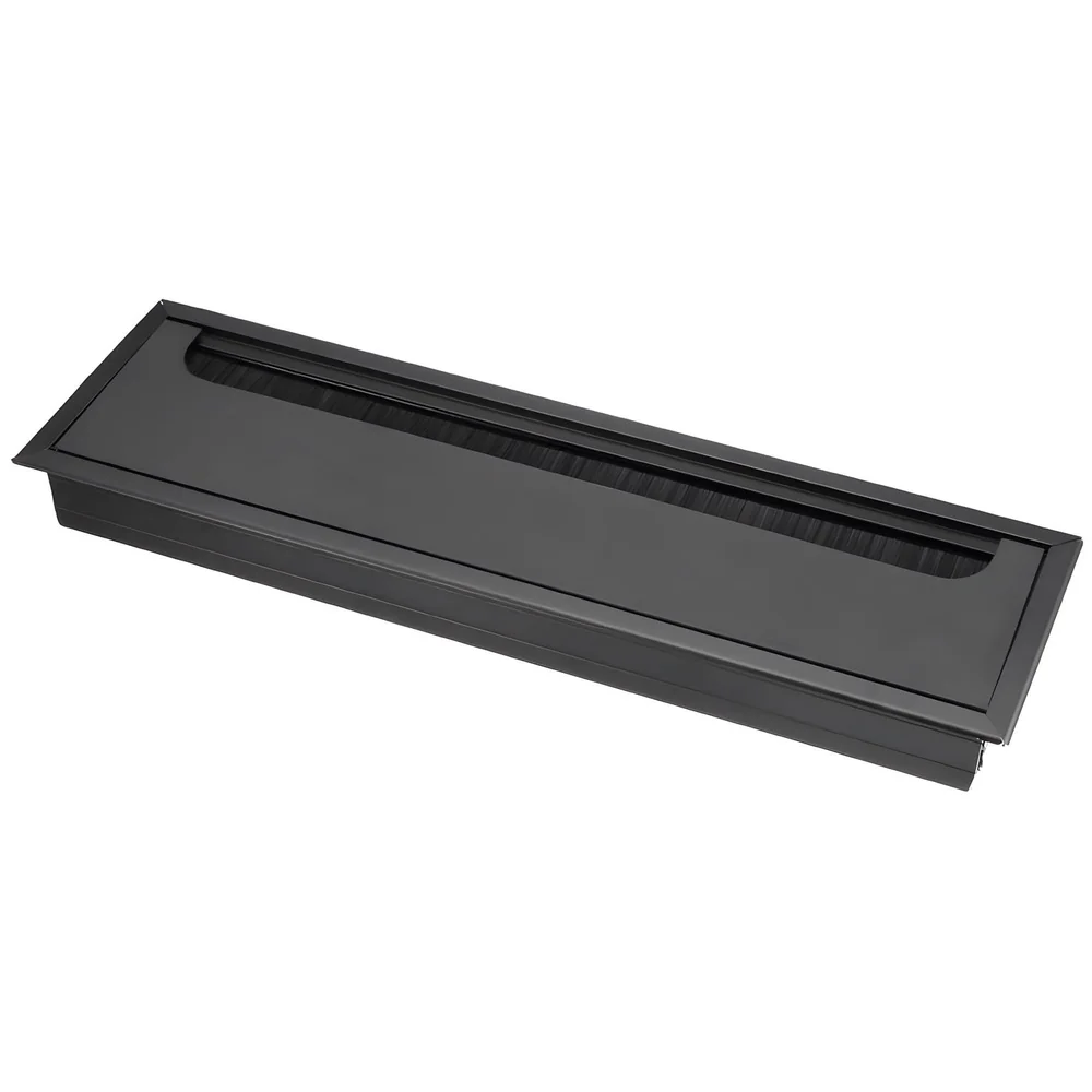 Desk Cable Hole Cover 28 cm Aluminium 280 x 80 mm Black Office Premium