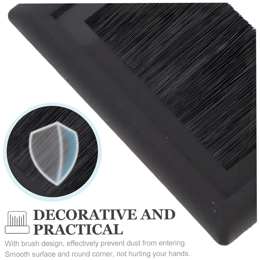 8 Cm Aluminum Office Desk Wire Cable Hole Cover with Dust Proof Brushes for Computers Work Rectangular Metal Organizer Stylish Desk Accessory Wire Manager Concealed. 80 mm x 80 mm Black