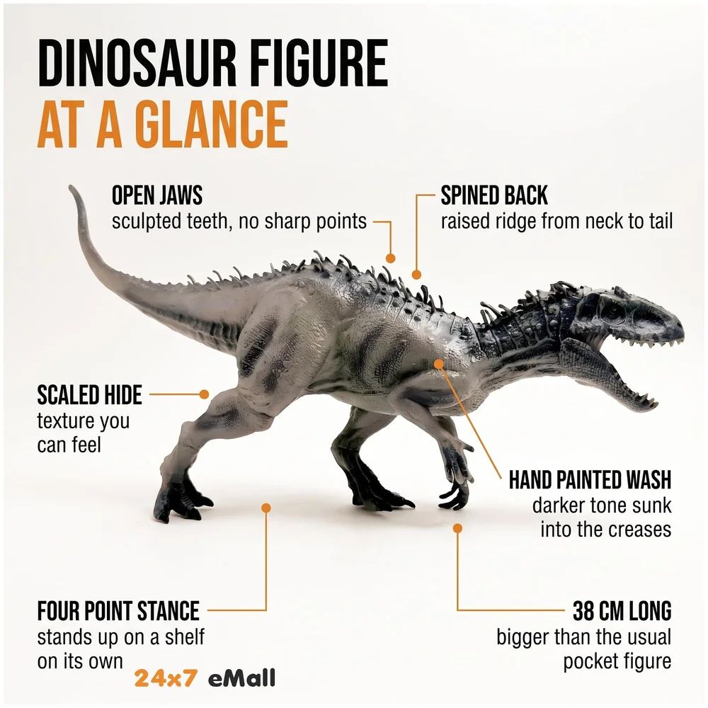 Brown T-Rex Dinosaur Action Figure 38 x 20 cm Realistic Kids Toy