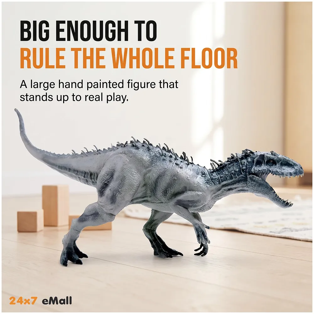 Dinosaur Action Figure Grey T-Rex 38 x 20 cm Large Realistic Toy