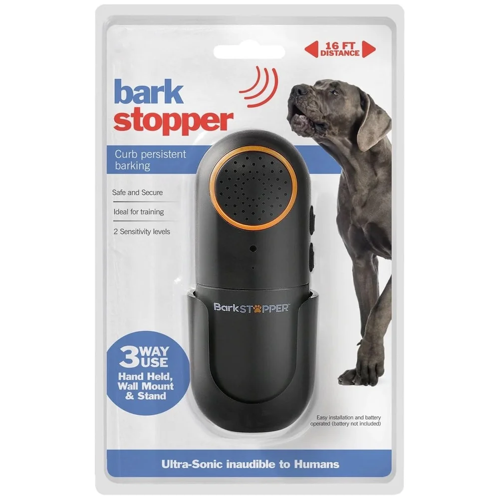 Ultrasonic Bark Stopper for Dogs 16 ft Range 2 Settings No Shock