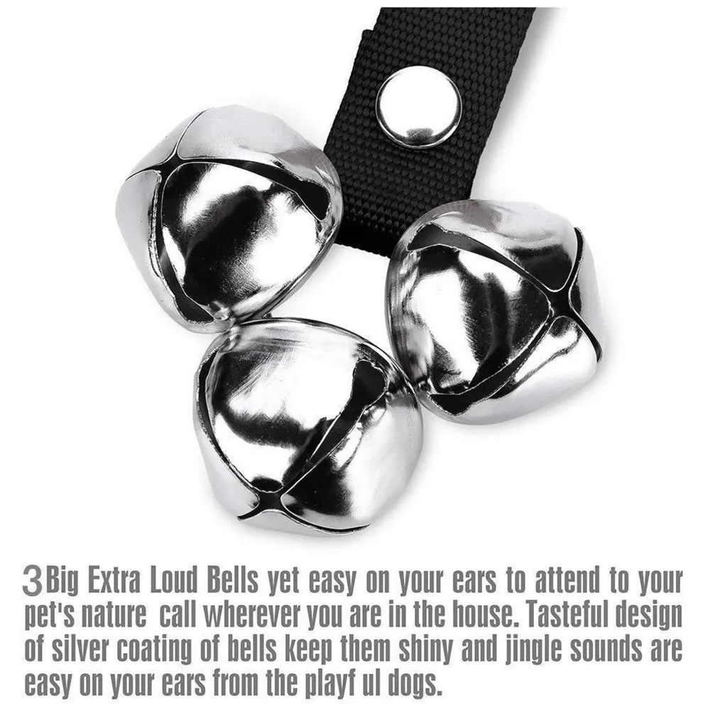 Dog Doorbells Training Potty Great Dog Bells Adjustable Door Bell Dog Bells for Potty Training Your Puppy The Easy Way Small and Large Breeds. (Black)