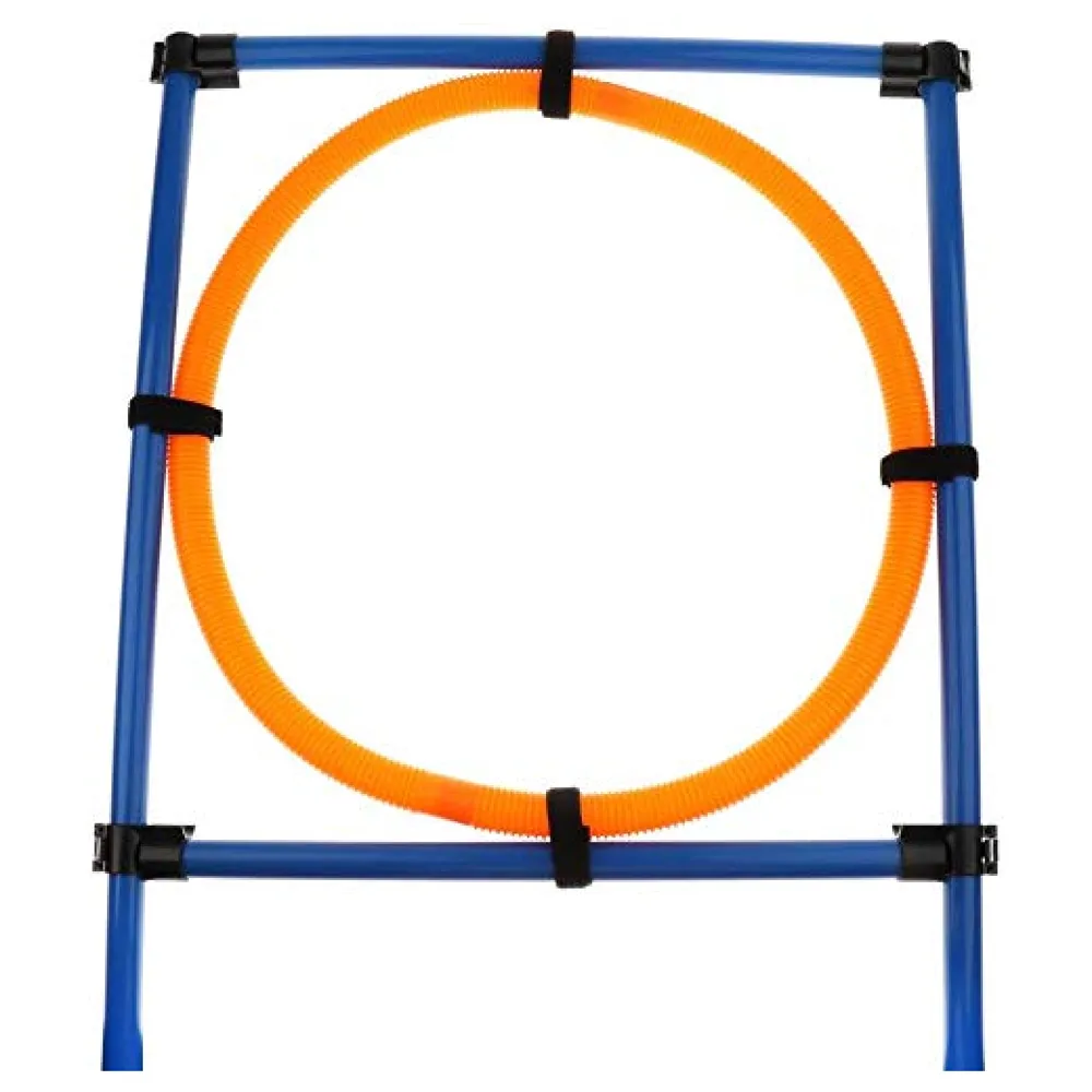 2 in 1 Dog Jump Ring Agility Hurdle Bar Adjustable Height Kit