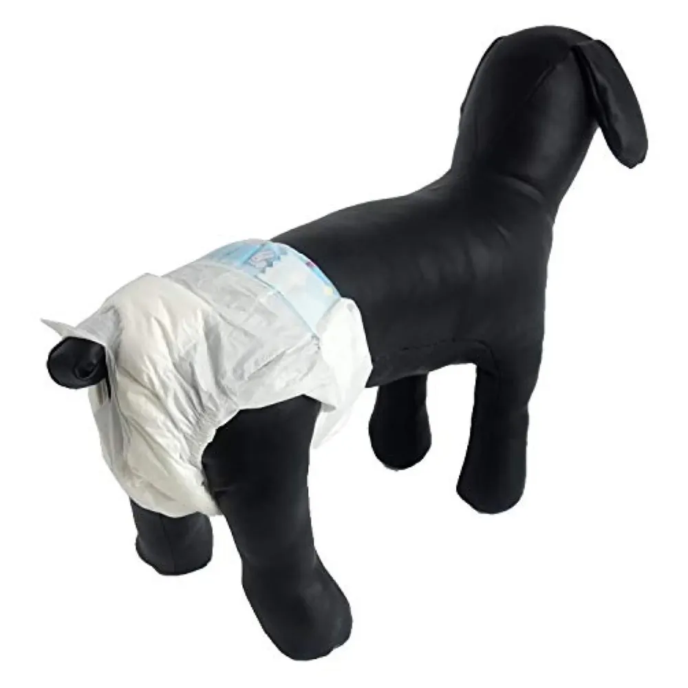 Dog Diaper, Pet Diapers High Absorb Disposable Dog Pants Adjustable Nappies Cover Up Panties. (Small)