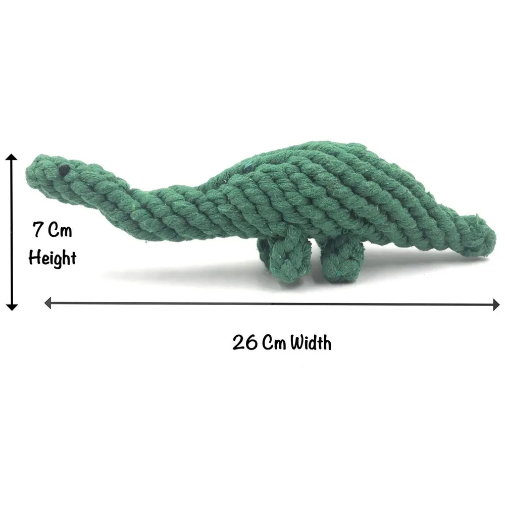 Dog Rope Toy Set Puppy Pet Chew Training Animal Design Durable Interactive Toys Dental Health Teeth Cleaning Toy for Small Medium Dog Biting Toys (Dinosaur)