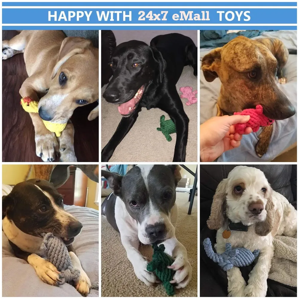 Dog Rope Toy Set Puppy Pet Chew Training Animal Design Durable Interactive Toys Dental Health Teeth Cleaning Toy for Small Medium Dog Biting Toys (Elephant)
