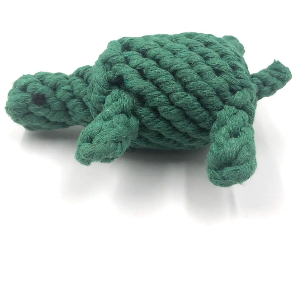 Dog Rope Toy Set Puppy Pet Chew Training Animal Design Durable Interactive Toys Dental Health Teeth Cleaning Toy for Small Medium Dog Biting Toys (Turtle)