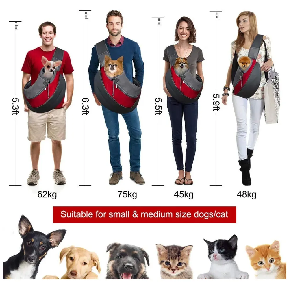 24x7 eMall® Pet Sling Carrier - Small Dog Cat Sling Pet Carrier Bag Safe Comfortable Adjustable Pouch Single Shoulder Carry Tote Handbag for Pets Upto 10 Kgs. (Green) 18 x10 Inch