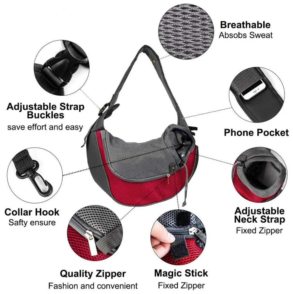 24x7 eMall® Pet Sling Carrier - Small Dog Cat Sling Pet Carrier Bag Safe Comfortable Adjustable Pouch Single Shoulder Carry Tote Handbag for Pets Upto 10 Kgs. (Yellow) 18 x10 Inch