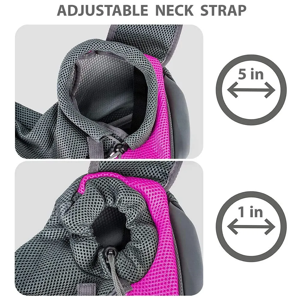 Pet Sling Carrier Bag 18 x 10 Inch Pink for Dog Cat Upto 10 Kg Premium