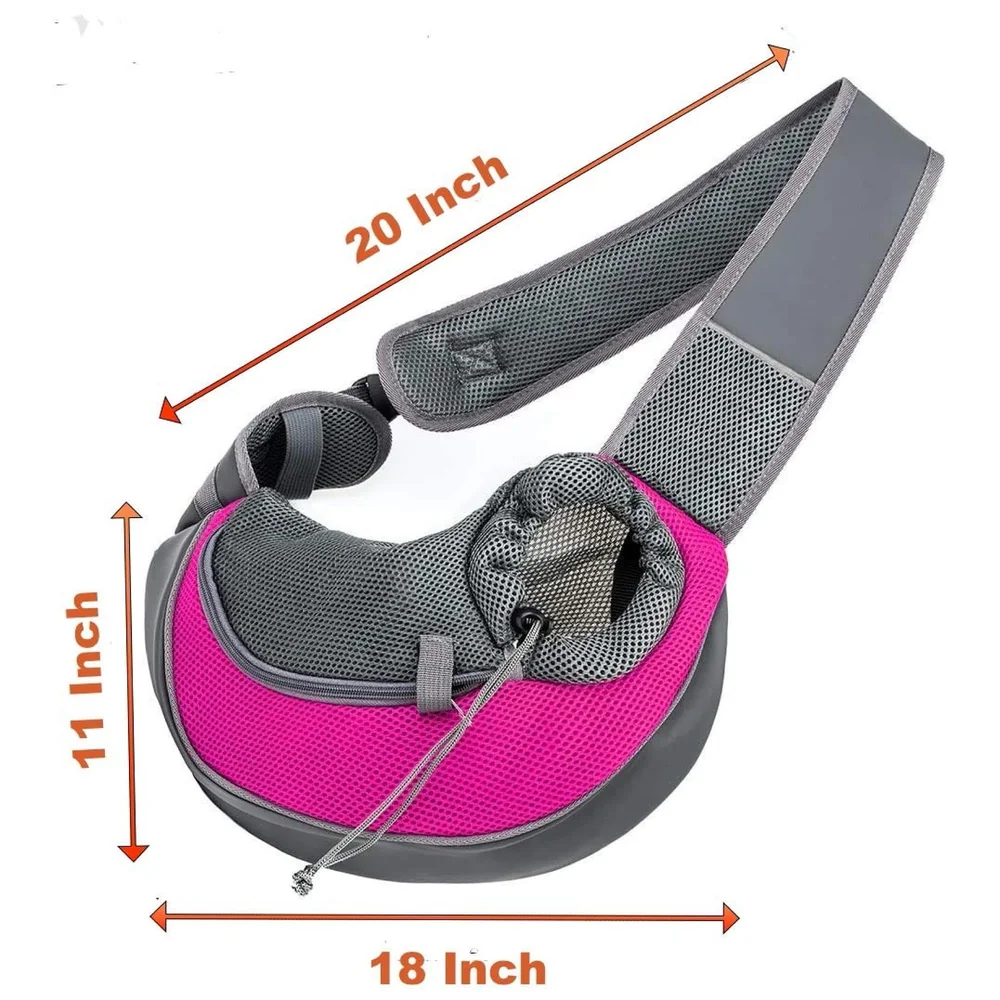 24x7 eMall® Pet Sling Carrier - Small Dog Cat Sling Pet Carrier Bag Safe Comfortable Adjustable Pouch Single Shoulder Carry Tote Handbag for Pets Upto 10 Kgs. (Pink) 18 x10 Inch